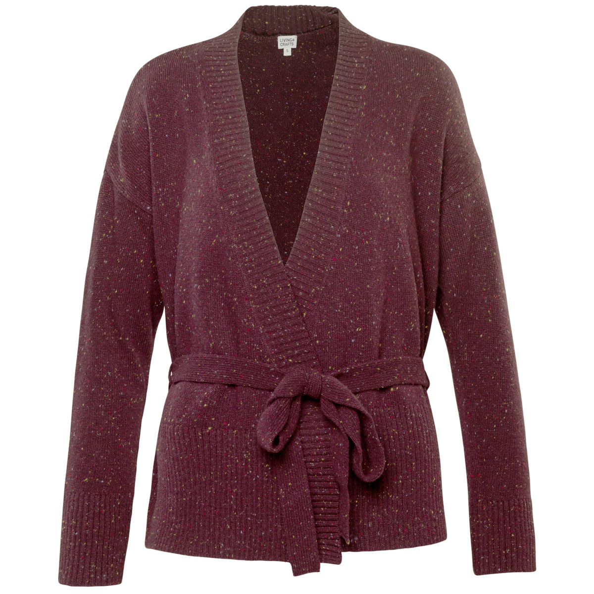 Damen Wickeljacke PACITA in Rot aus Wolle – mit Ripp-Struktur