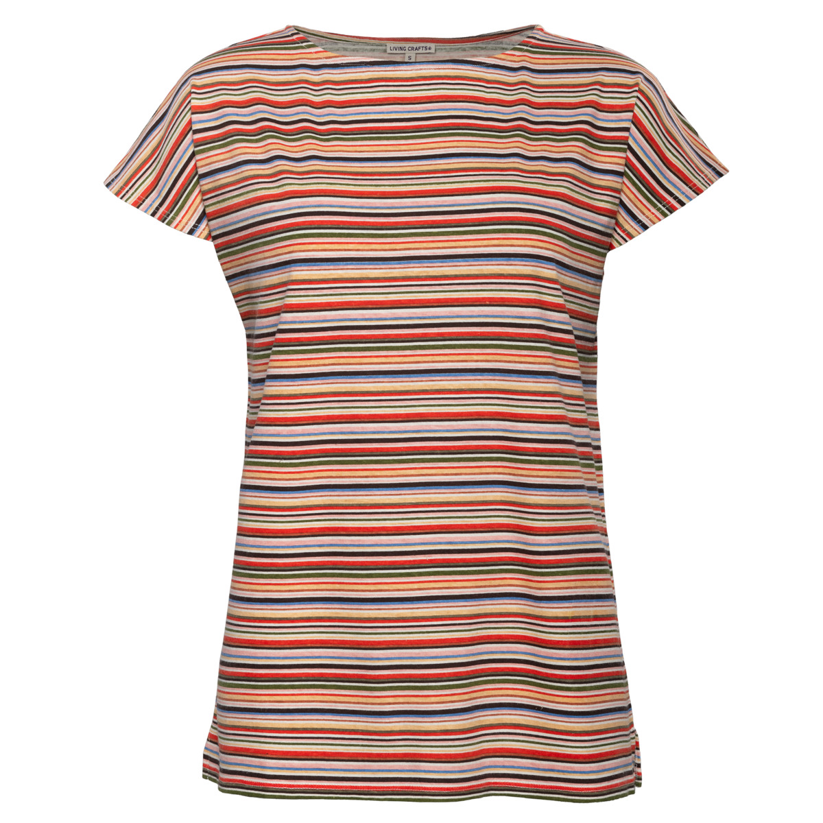 Damen T-Shirt REKA in Mehrfarbig aus Baumwolle mit Leinen – weich