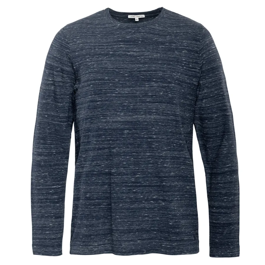 Herren Langarm-Shirt SOA in Blau aus Baumwolle – atmungsaktiv