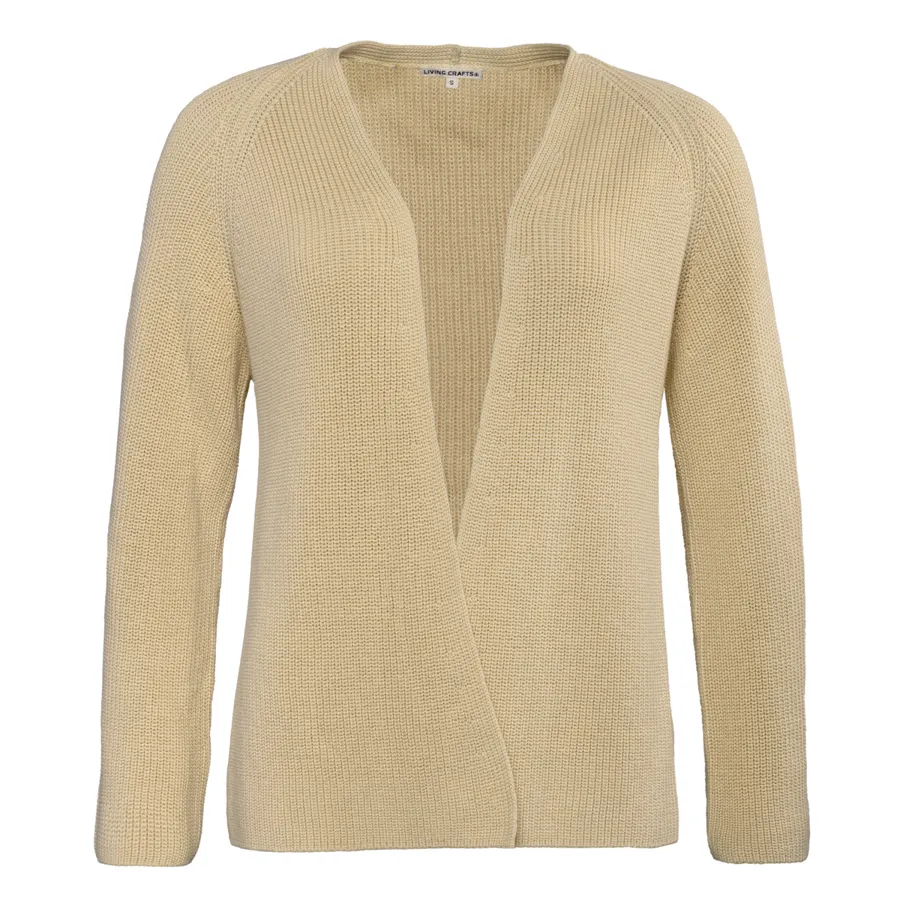 Damen Strickjacke OLIVIA in Beige aus Baumwolle