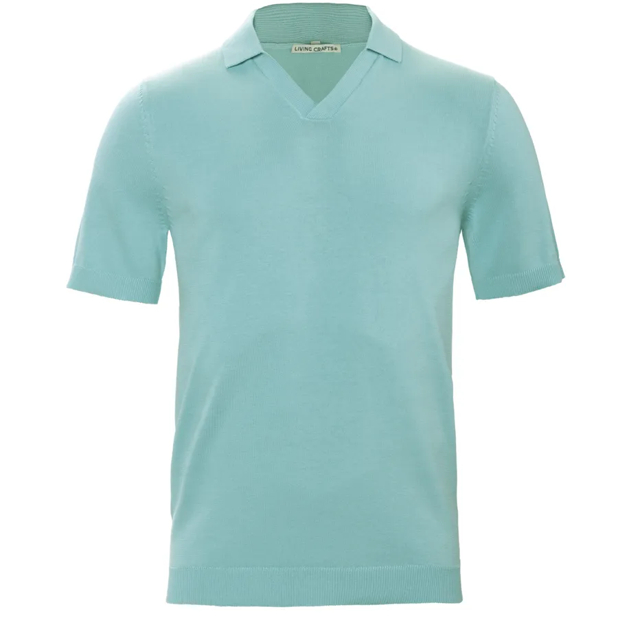 Herren Polo-Shirt TAAROS in Grün aus Baumwolle – mit Ripp-Struktur