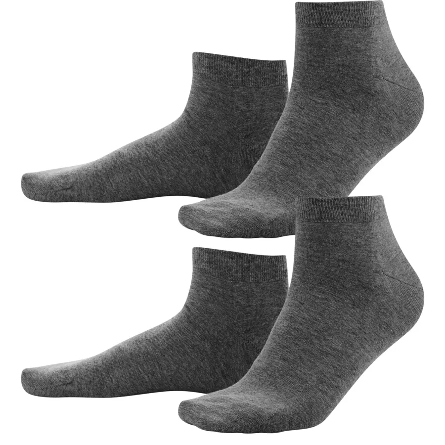 Herren Sneaker-Socken, 2er-Pack CURT in Grau aus Baumwolle mit Elasthan – mit Ripp-Struktur