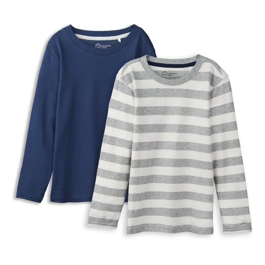 Kinder Jungen-Langarmshirt, 2er Pack - LIVING CRAFTS
