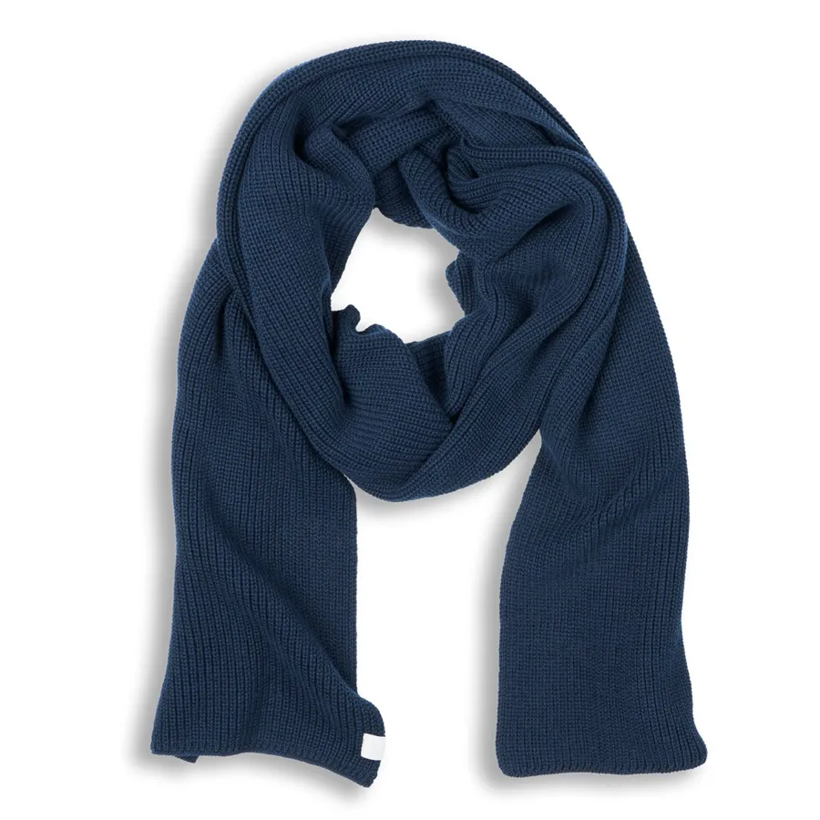 Unisex Schal FERRARA in Blau aus Baumwolle – mit Ripp-Struktur