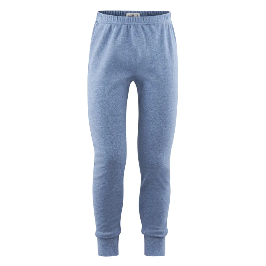 Unisex Lange Unterhose HERON in Blau aus Baumwolle – mit Ripp-Struktur