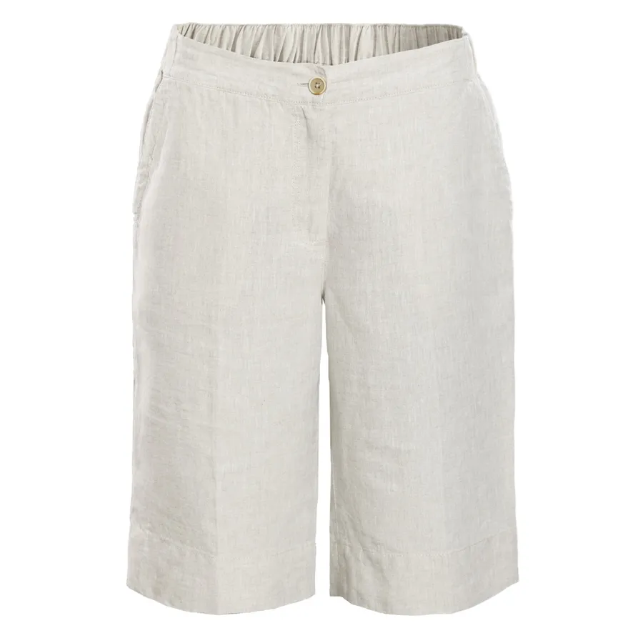 Damen Bermuda ODETTE in Beige aus Leinen – mit Stretch