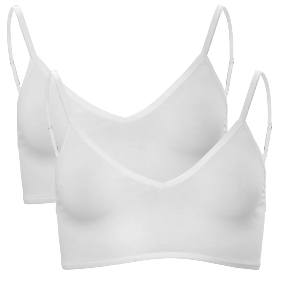 Damen Bustier, 2er-Pack TAMILLA in Weiß aus Baumwolle mit Elasthan – weich