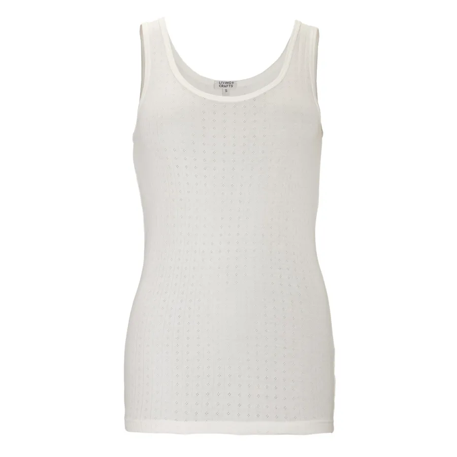 Damen Spaghettiträger-Top VISOLI in Beige aus Baumwolle – mit Ripp-Struktur
