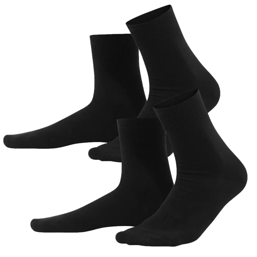 Unisex Socken, 2er Pack NOVA in Schwarz aus Baumwolle mit Elasthan – weich