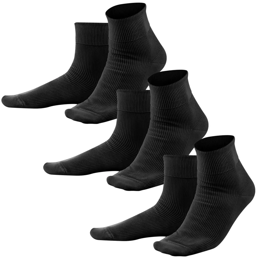 Damen Socken in Schwarz aus Baumwolle – mit Ripp-Struktur