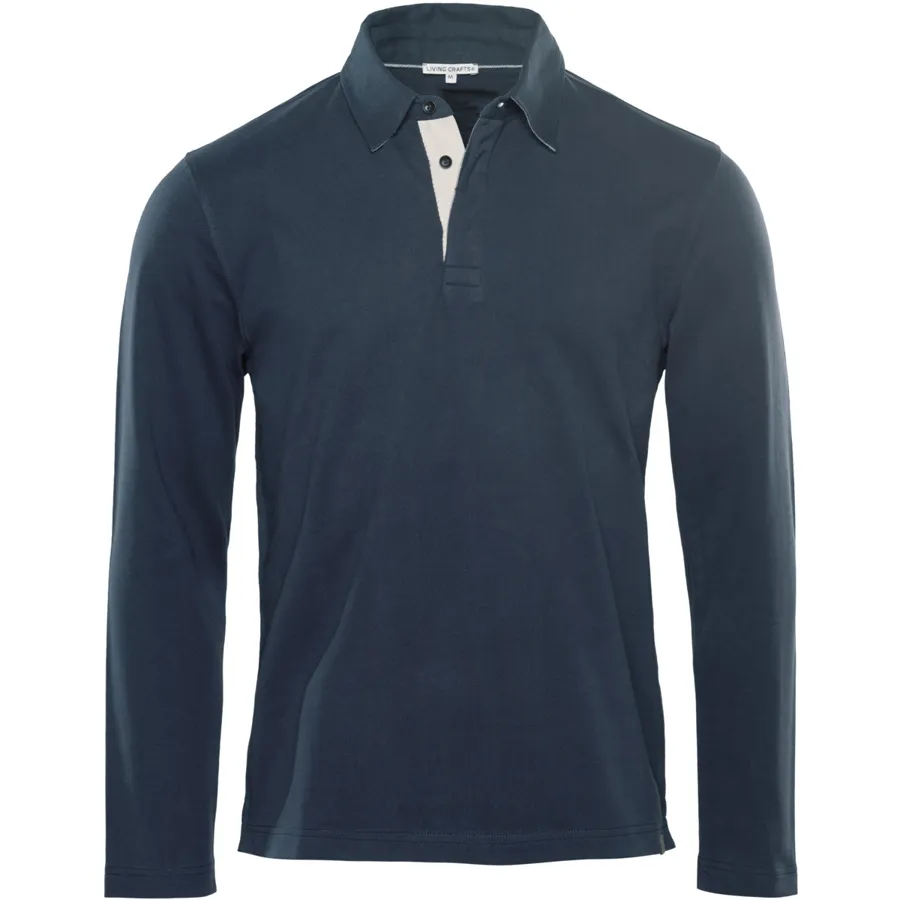 Herren Langarm-Shirt SUNE in Blau aus Baumwolle