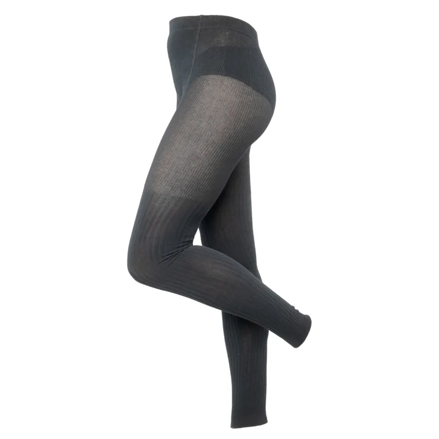 Damen Leggings SOLISA in Schwarz aus Baumwolle mit Polyamid und Elasthan – mit Ripp-Struktur