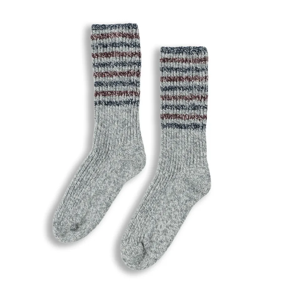 Unisex Socken SALZBURG in Grau aus Baumwolle mit Wolle und Elasthan – mit Ripp-Struktur