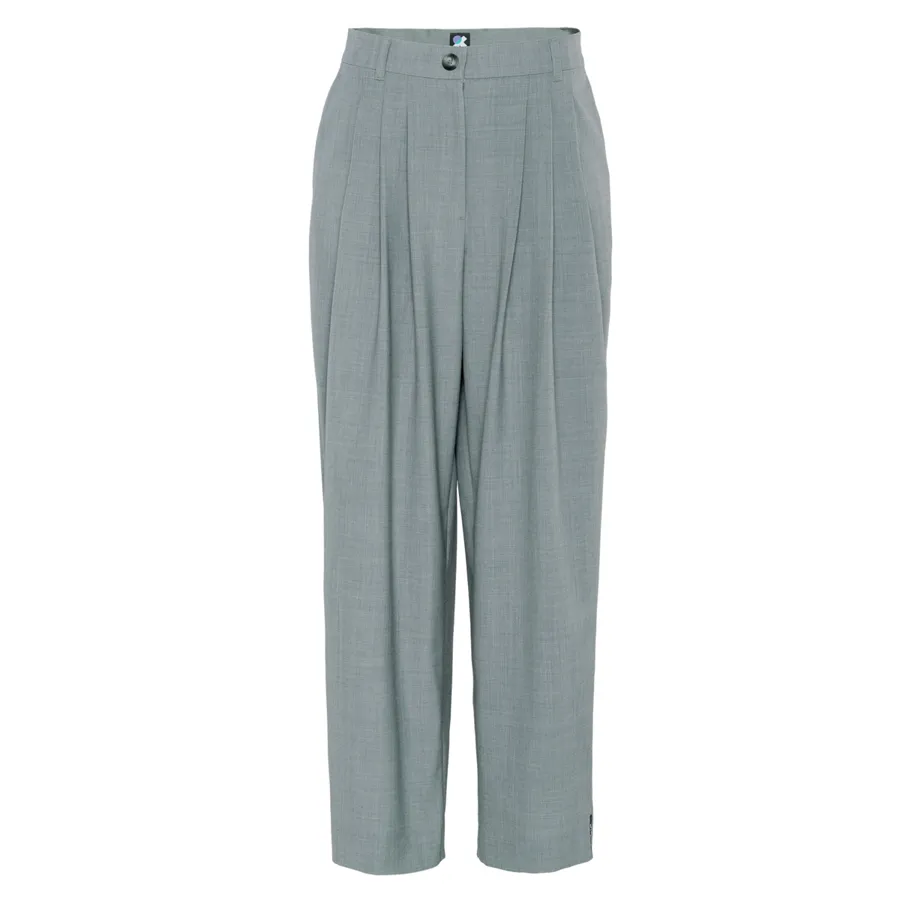 Damen Hose ELEXA in Grau aus Polyester mit Schurwolle und Elasthan – mit Stretch