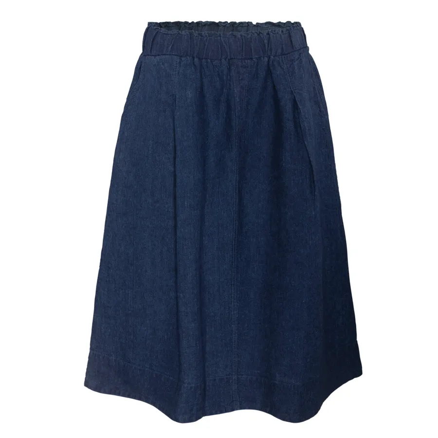 Damen Rock RABEA in Blau aus Leinen – mit Stretch