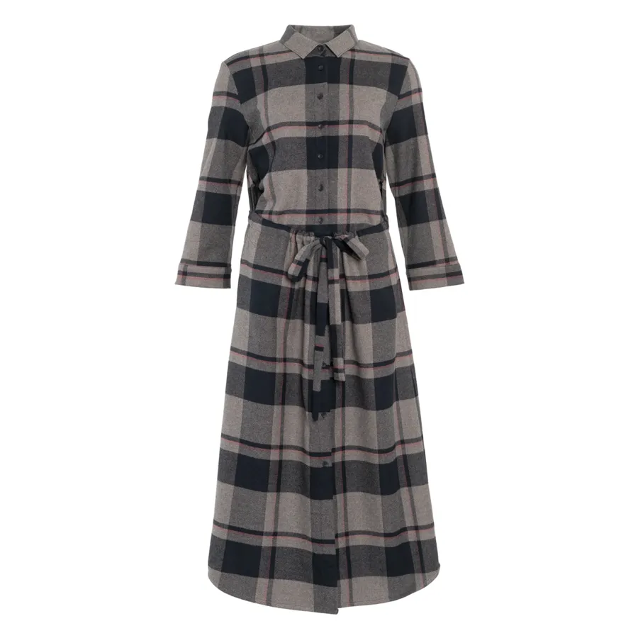 Damen Kleid CHARU in Black Check aus Baumwolle – weich