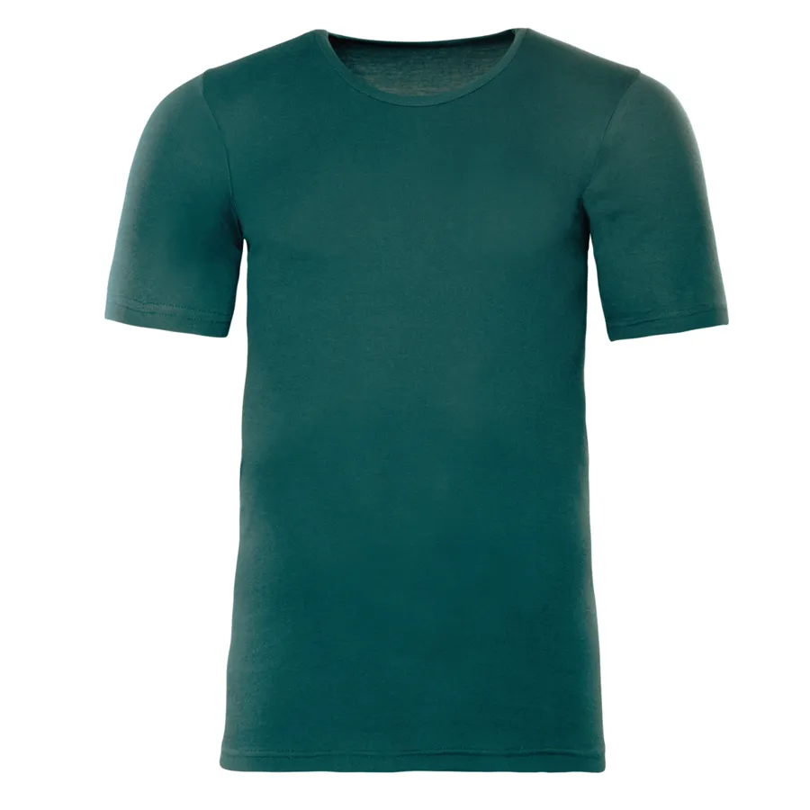 Herren Kurzarm-Shirt JACOB in Grün aus Baumwolle – mit Ripp-Struktur