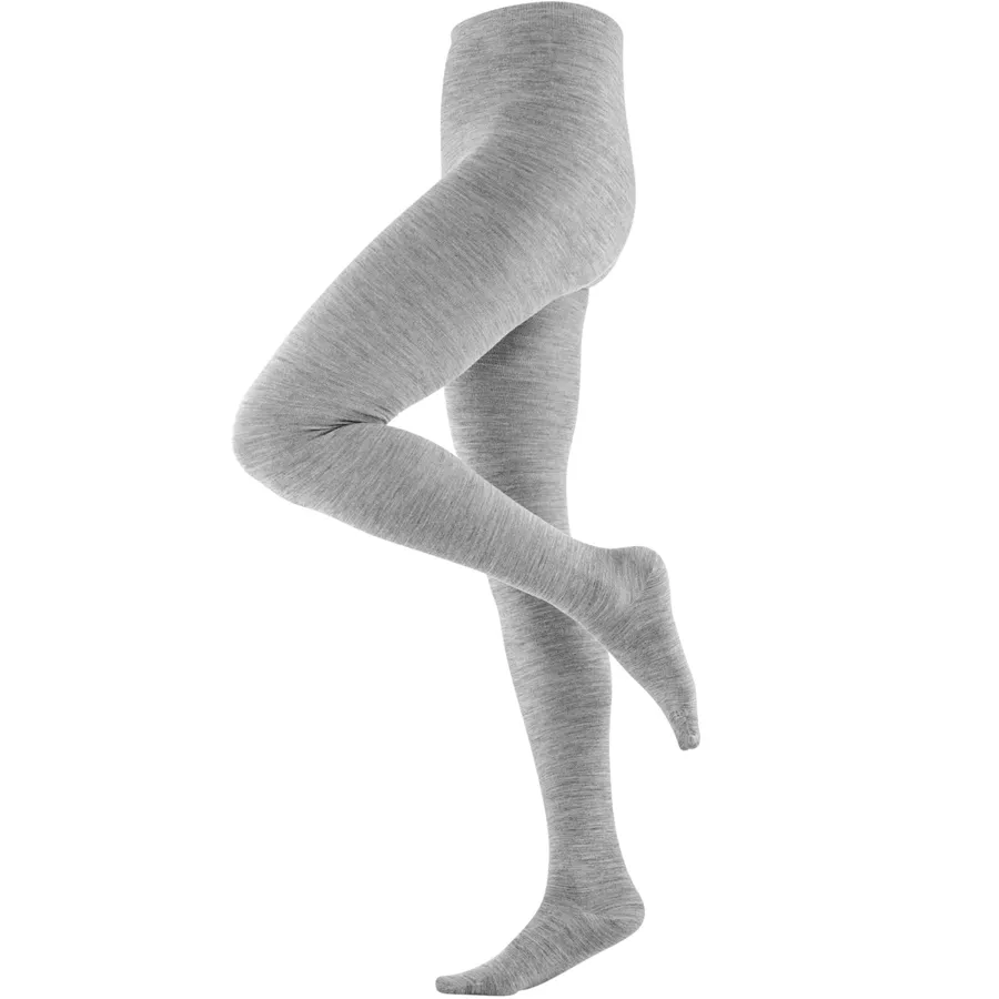 Damen Strumpfhose HELENE in Grau aus Wolle mit Baumwolle, Elasthan und Polyamide – mit Ripp-Struktur