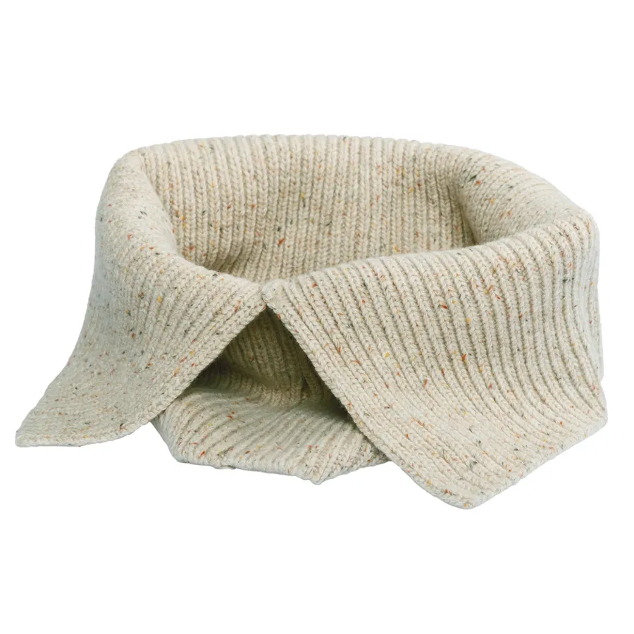 Unisex Schlauchschal SHEFFIELD in Beige aus Wolle – mit Ripp-Struktur