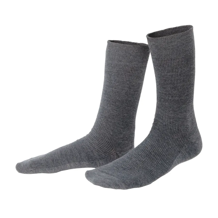 Unisex Socken DAVOS in Schwarz aus Baumwolle mit Wolle und Elasthan – mit Ripp-Struktur