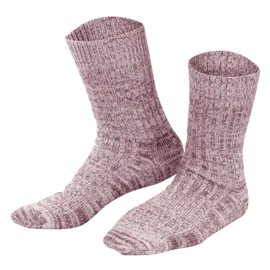 Unisex Norwegersocken JEAN in Rot aus Baumwolle mit Wolle und Elasthan – mit Ripp-Struktur