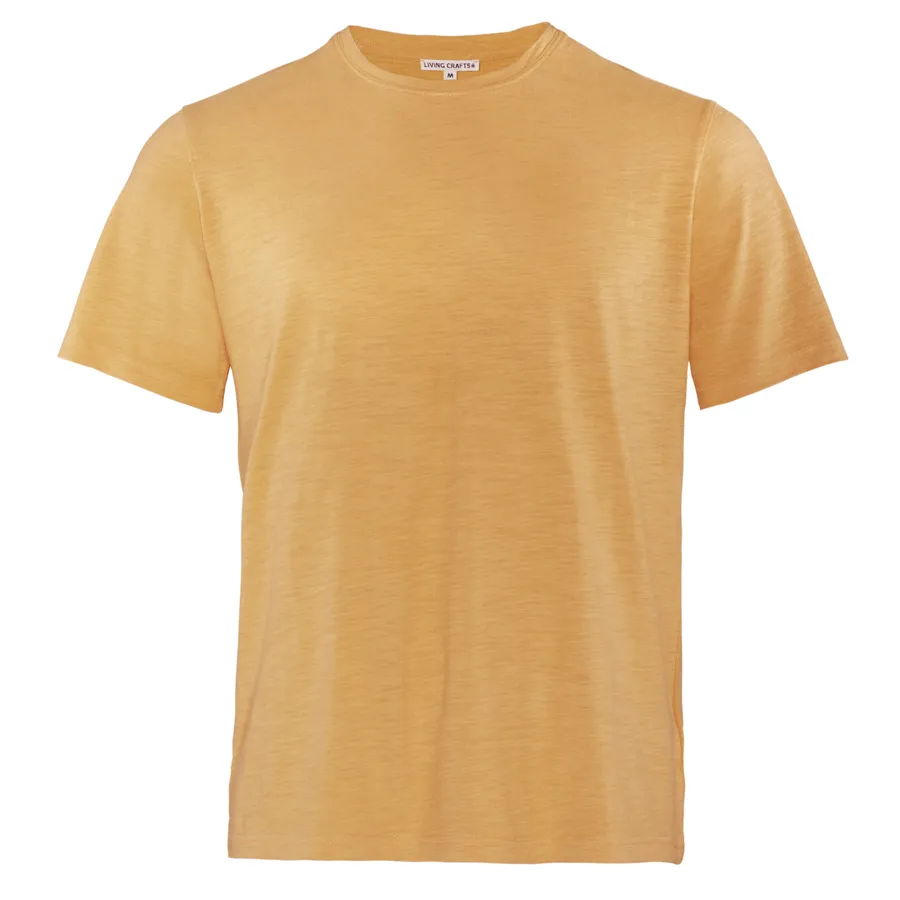 Herren T-Shirt AARLO in Gelb aus Baumwolle mit Leinen – atmungsaktiv