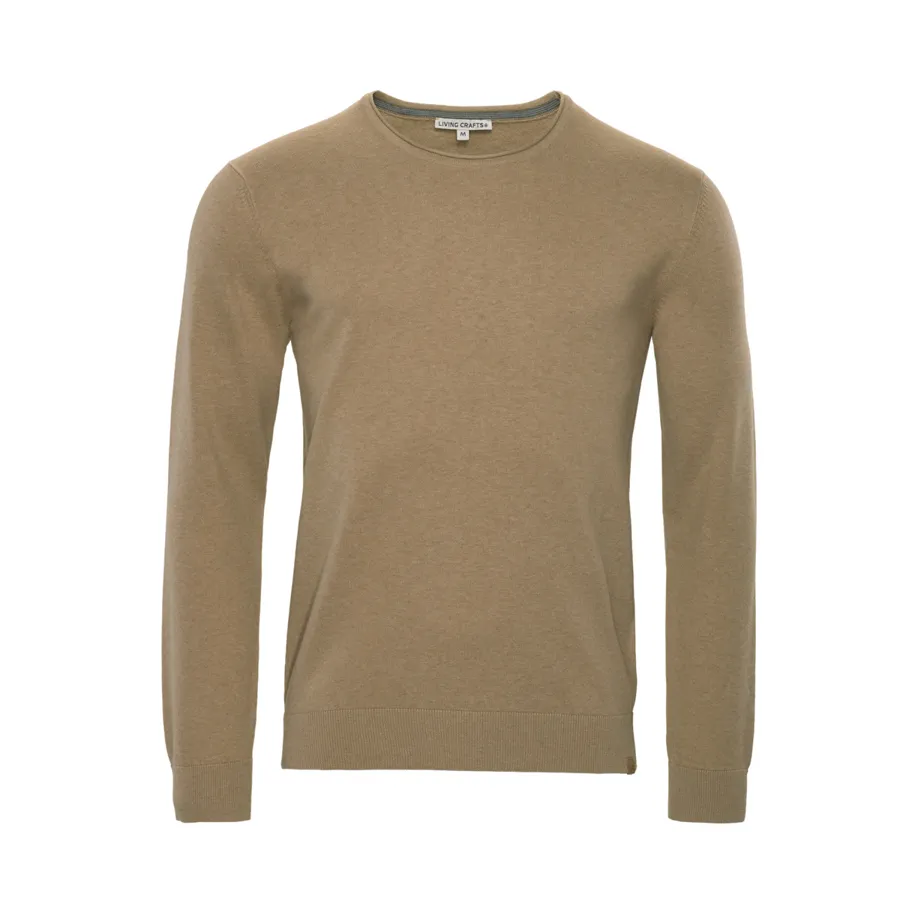 Herren Pullover ULRYK in Braun aus Baumwolle mit Wolle – mit Ripp-Struktur