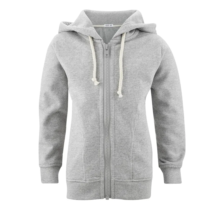 Unisex Kapuzenjacke GINGER in Grau aus Baumwolle – mit Ripp-Struktur