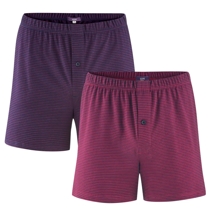 Herren Boxer-Shorts, 2er-Pack BEN in Rot aus Baumwolle – nahtarm