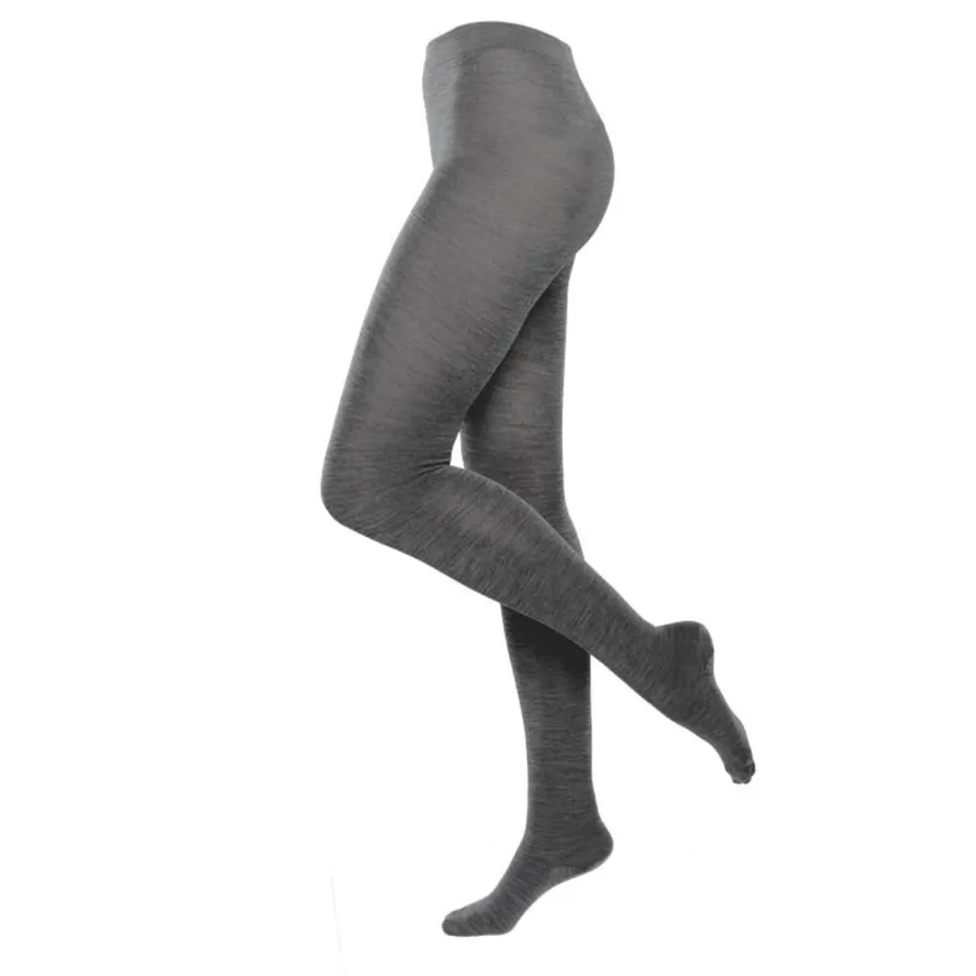 Damen Strumpfhose HELENE in Schwarz aus Wolle mit Baumwolle, Elasthan und Polyamide – mit Ripp-Struktur