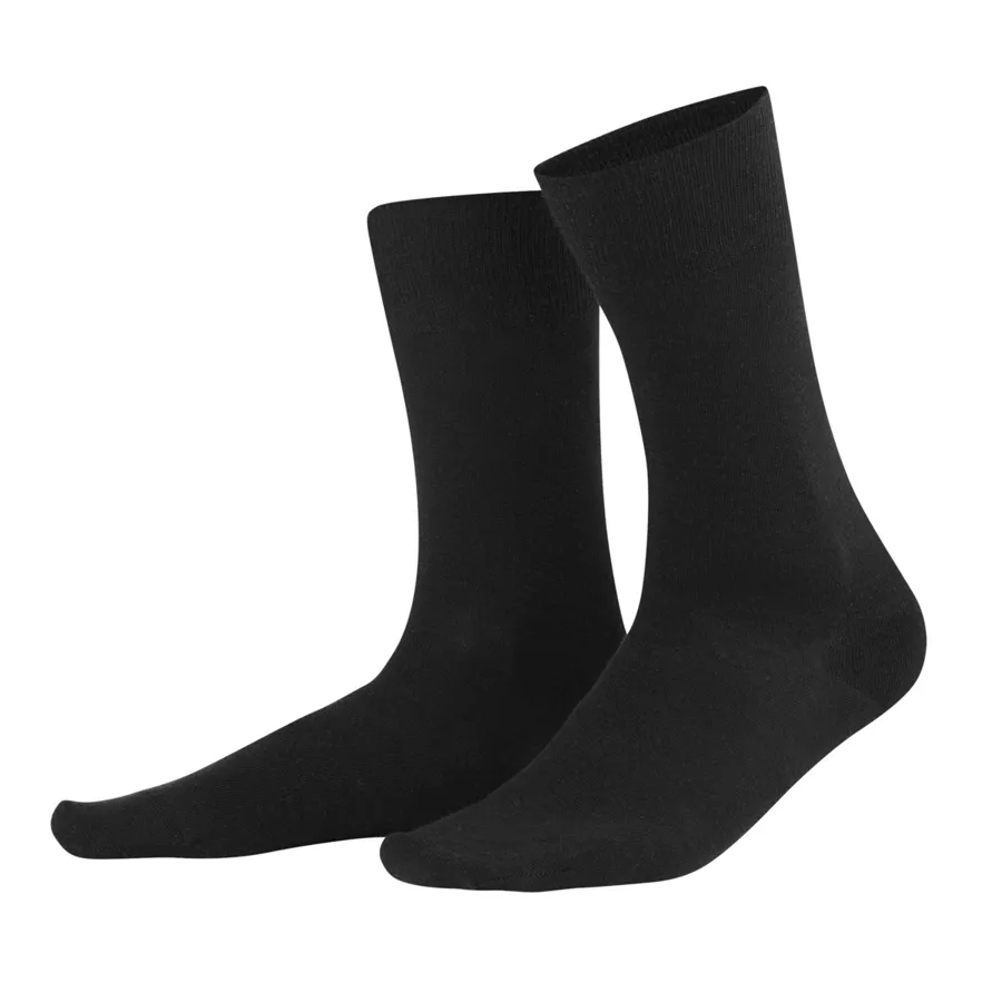 Herren Socken DANILO in Schwarz aus Wolle mit Baumwolle und Elasthan – mit Ripp-Struktur
