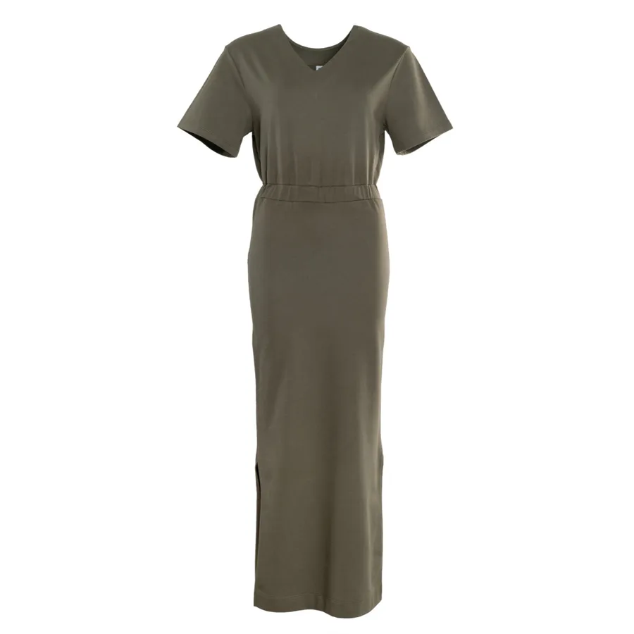 Damen Kleid BAHATI in Khaki aus Baumwolle mit Elasthan – mit Stretch