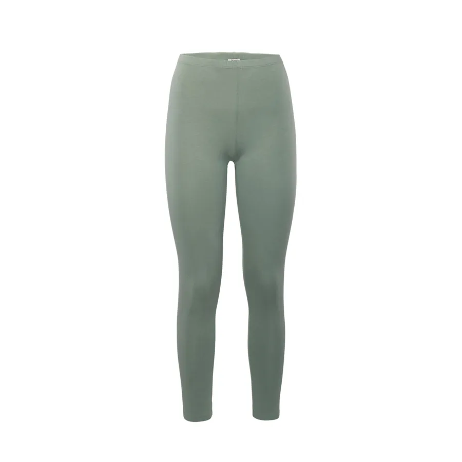 Damen Leggings ANNEDORE in Grün aus Baumwolle mit Elasthan – nahtarm