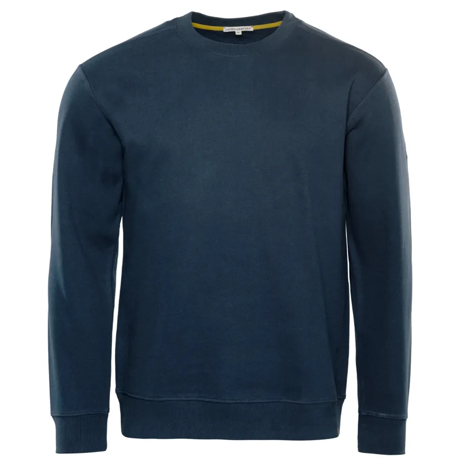 Herren Pullover SALVO in Blau aus Baumwolle – mit Ripp-Struktur