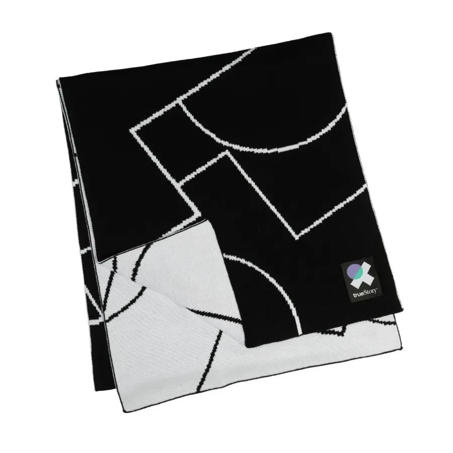 Damen Schal GEVA in Black/White aus Baumwolle – nahtarm