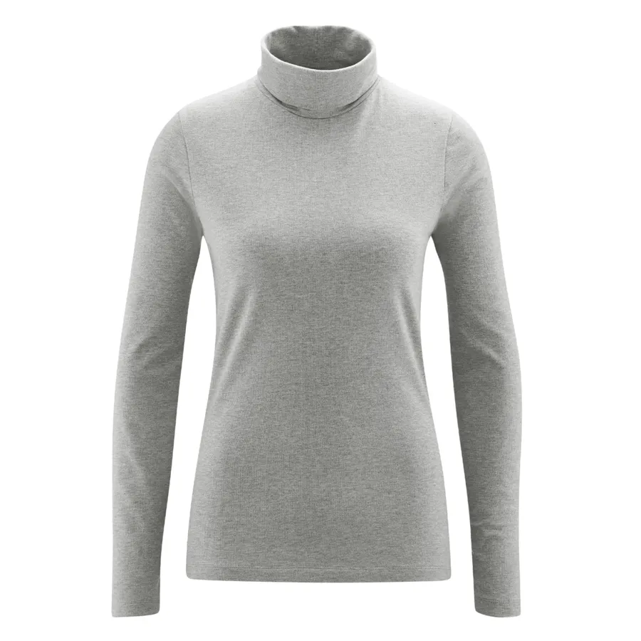Damen Rollkragen-Shirt HOLDINE in Grau aus Baumwolle mit Elasthan – warm