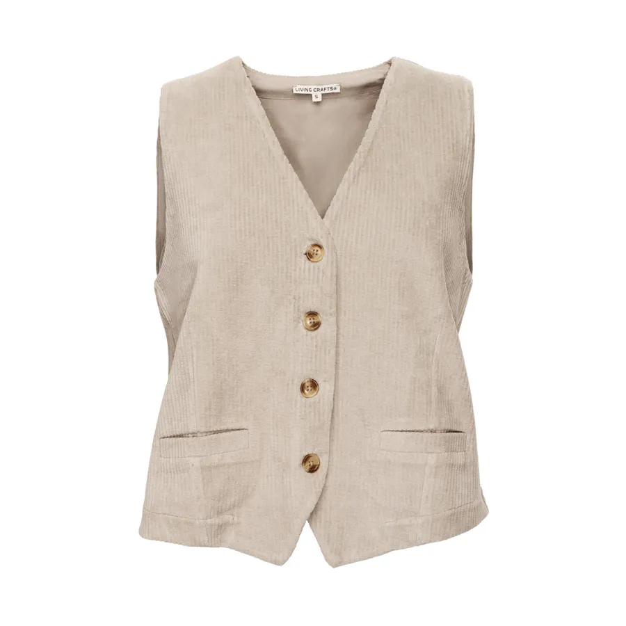 Damen Weste SABRIN in Beige aus Baumwolle – weich