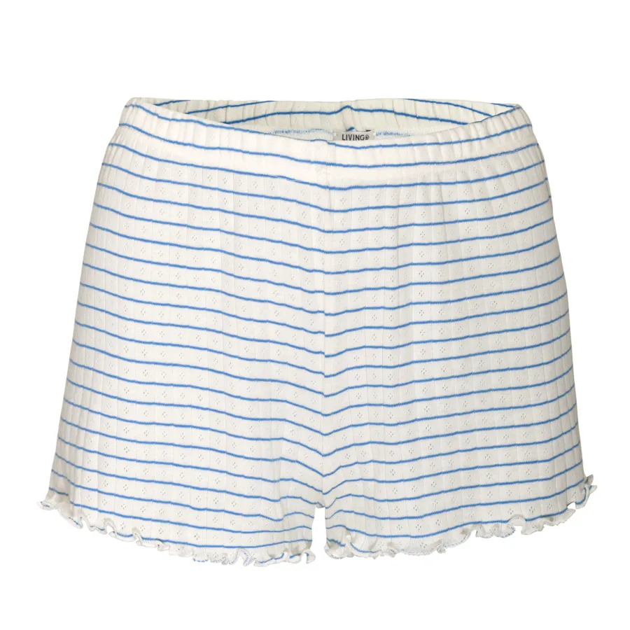 Damen Schlaf-Shorts ROSARIA in Gestreift aus Baumwolle – mit Ripp-Struktur