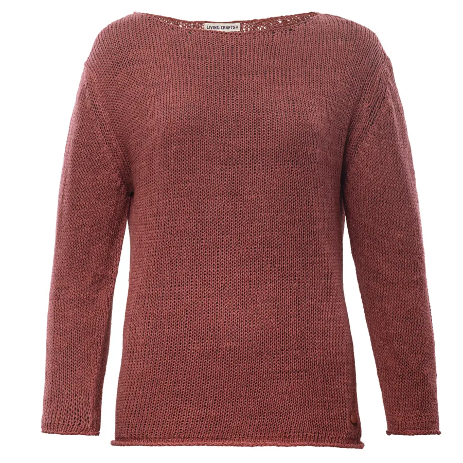 Damen Pullover AMALFIA in Rot aus Leinen
