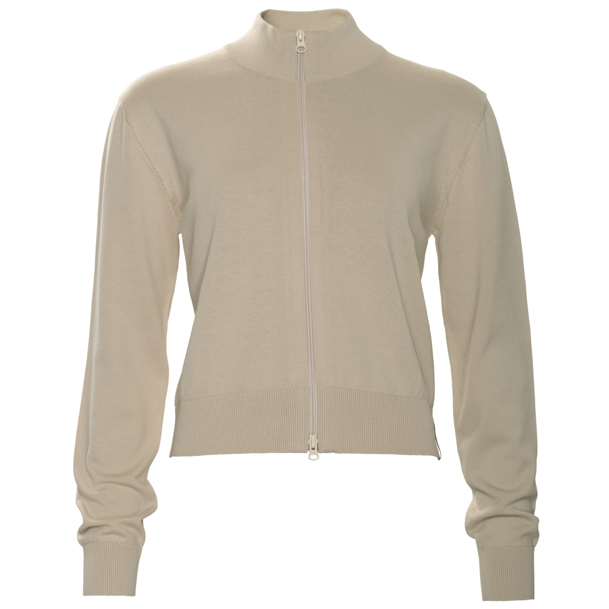 Damen Strickjacke FENYRA in Sand aus Baumwolle – mit Ripp-Struktur